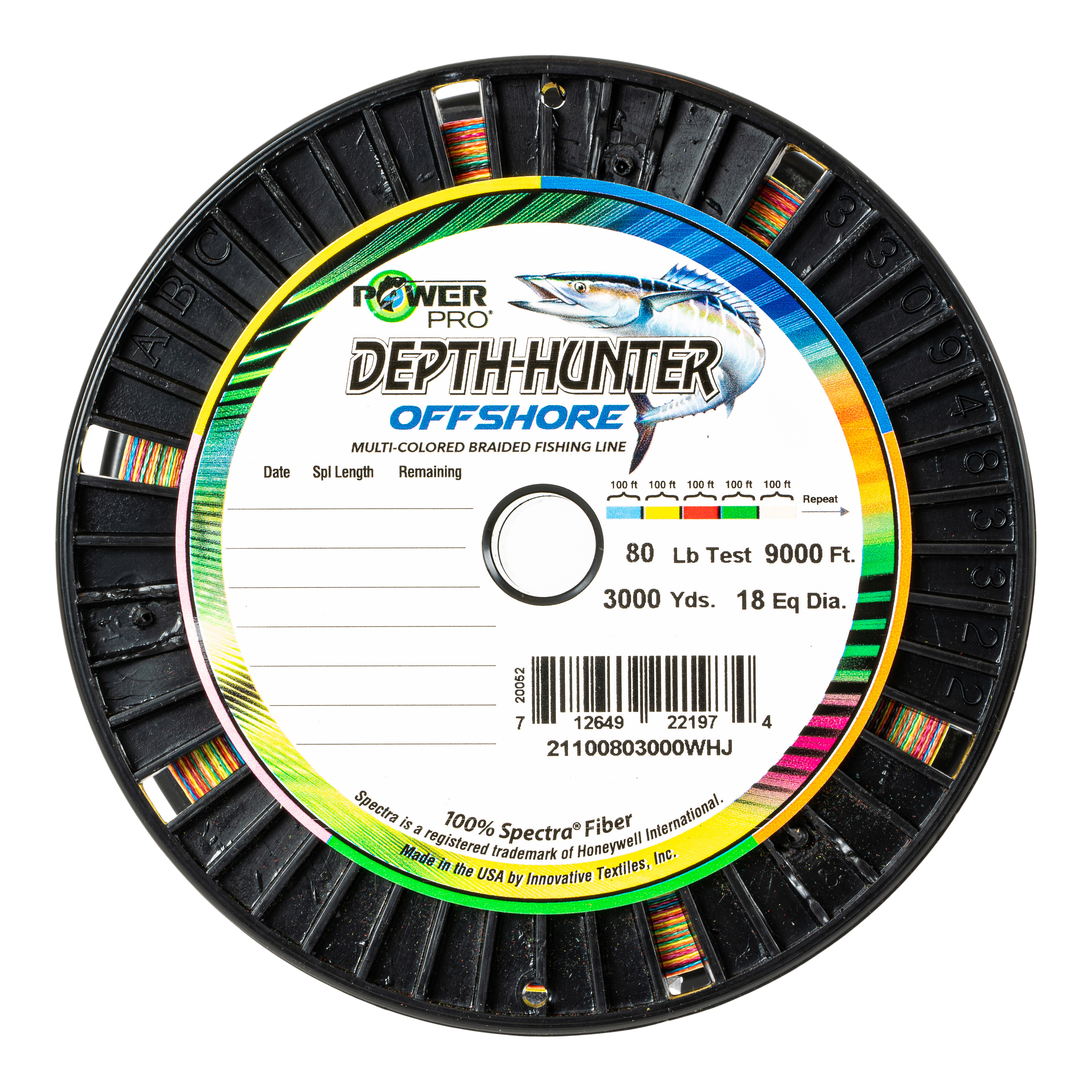1pk Powerpro Depth Hunter 100% Spectra Fiber Braided Fishing Line 500ft 167yd 